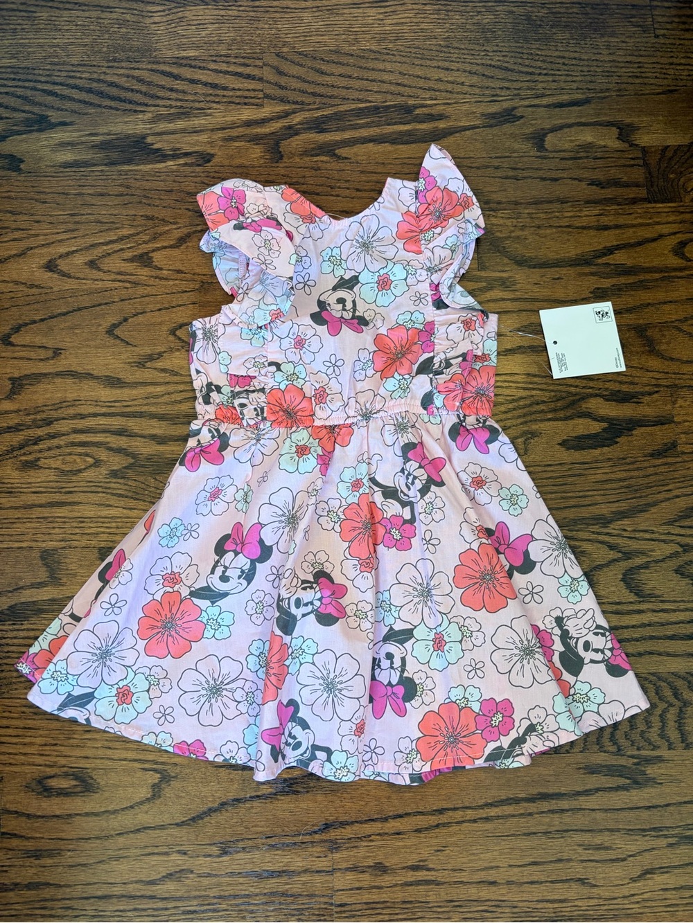 Disney Pink Floral Minnie Mouse Ruffle Dress